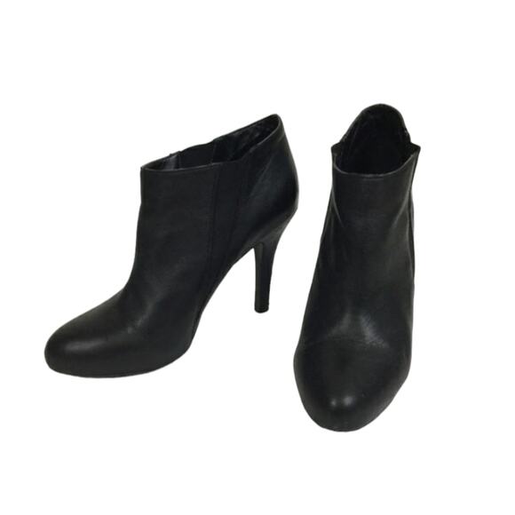 Jessica Simpson Ankle Boots Black Classic Leather Booties - Picture 1 of 10